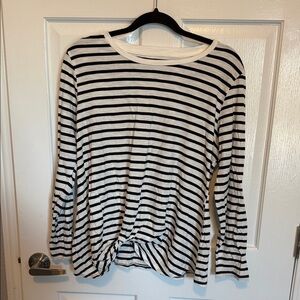 Maurices Black and White Striped Long Sleeve Top